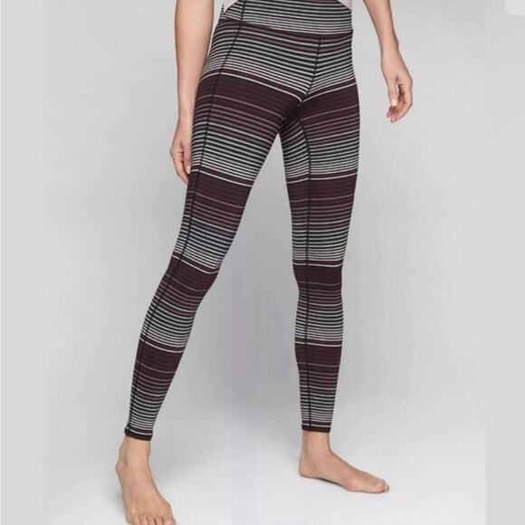 Athleta Pants - Athleta Expanse Stripe High Rise Chaturanga Leggings- Like new